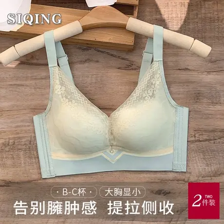 思晴女士内衣大胸显小文胸薄款侧收副乳防下垂上托聚拢胸罩调整型商品大图