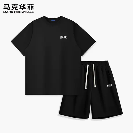 马克华菲运动套装男款夏季纯棉短袖T恤2025新款青少年休闲短裤薄商品大图