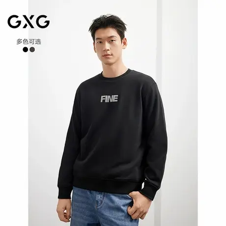 GXG男装重磅印花长袖卫衣圆领休闲T恤百搭25年秋新款#G25D313135商品大图