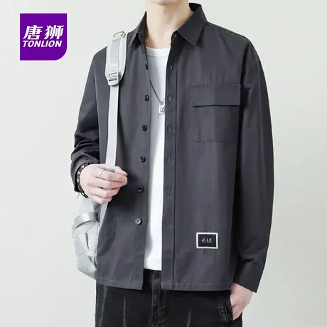 唐狮秋季薄款户外工装多口袋长袖衬衫男士商务休闲外套上衣服潮AP图片
