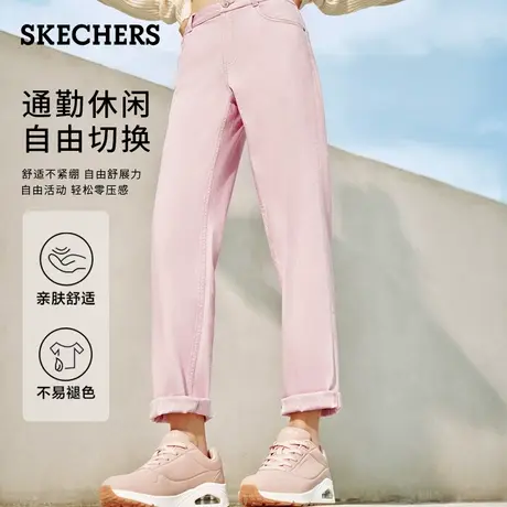 斯凯奇体感牛仔裤2025夏季女士宽松舒适百搭直筒裤休闲长裤图片