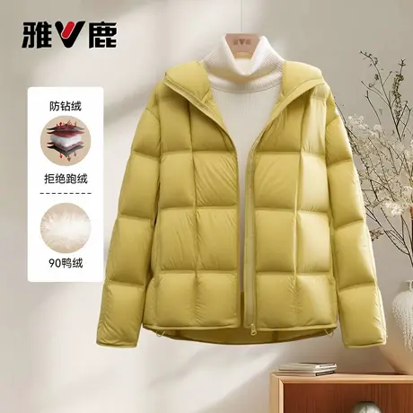 雅鹿女士短款泡芙羽绒服冬季加厚2025短款羽绒时尚休闲防寒保暖图片