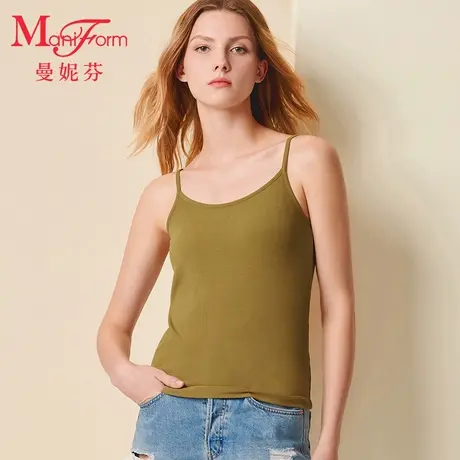 【带胸垫】曼妮芬舒适时尚美背背心女士内搭舒适吊带打底内衣商品大图