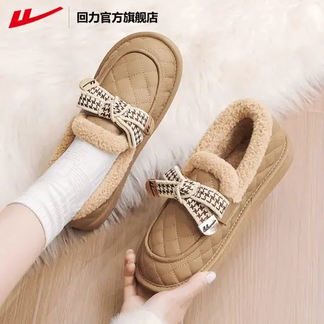 回力官方旗舰店棉鞋女冬季2023新款加绒保暖女鞋休闲一脚蹬鞋子女商品大图