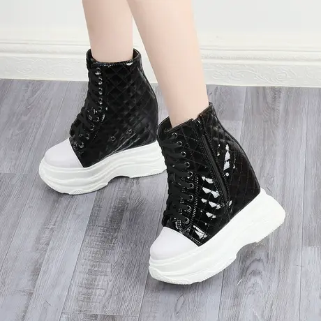 14公分内增高老爹鞋女春款小个子坡跟运动单鞋厚底休闲高帮松糕鞋商品大图