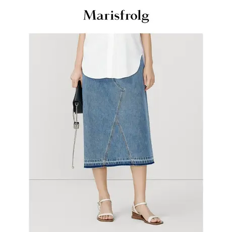 【海洋牛仔系列】玛丝菲尔夏季新款摩登复古风牛仔半身裙图片