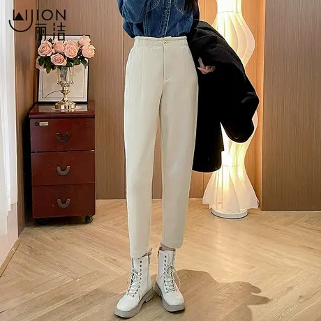 丽洁裤子女春秋季西装裤高级感垂感西裤新款高腰宽松九分哈伦女裤商品大图