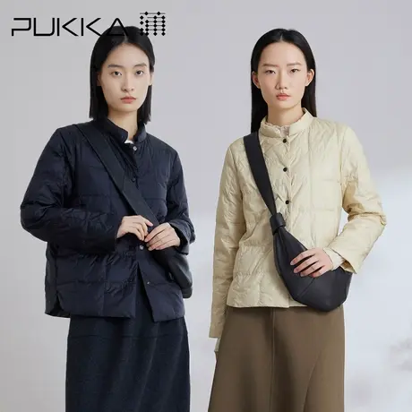 蒲PUKKA 小香风简约轻薄短款羽绒服立领秋冬季图片
