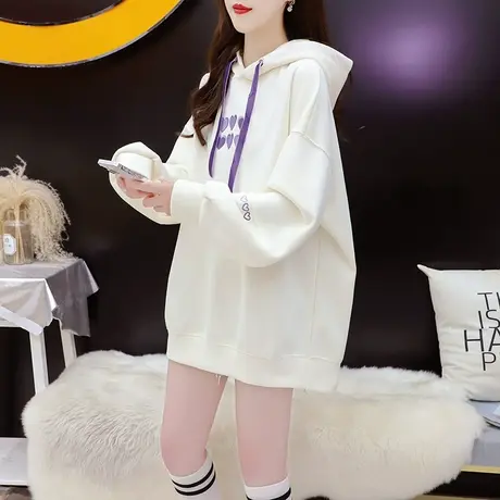春秋薄款连帽卫衣外套女2023新款早秋洋气减龄宽松慵懒风百搭上衣图片