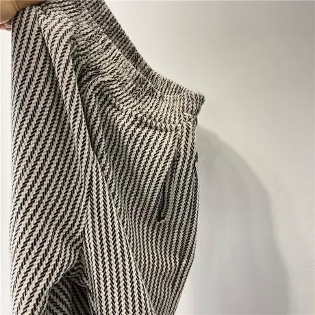 洋气减龄运动休闲裤女秋季高腰百搭宽松开叉设计感小众阔腿拖地裤商品大图