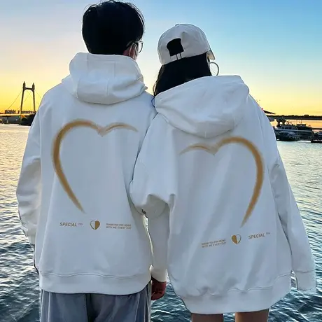 bf风情侣连帽卫衣oversize小众高街潮牌ins秋冬加绒大码外套上衣图片