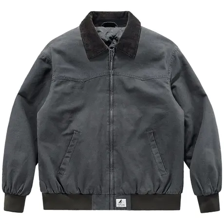 VIP秋冬季翻领棉衣男士美式复古灯芯绒拼接棉服夹克纯棉工装外套商品大图