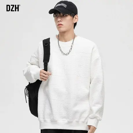 男士重磅白色卫衣男冬款情侣衣服潮牌男装2024新款长袖圆领打底衫商品大图