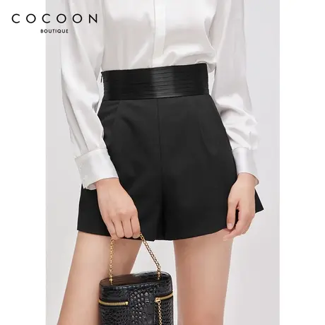 COCOON商场同款时尚裤子2023春装新款女装法式小众温柔风气质短裤商品大图