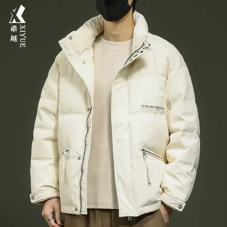 希越新国标85鸭绒厚款羽绒服男冬季保暖宽松大码男士外套面包棉服商品大图