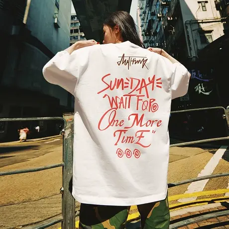 Nuthink美式街头字母短袖男潮牌潮流T恤夏季国潮oversize半截袖潮商品大图