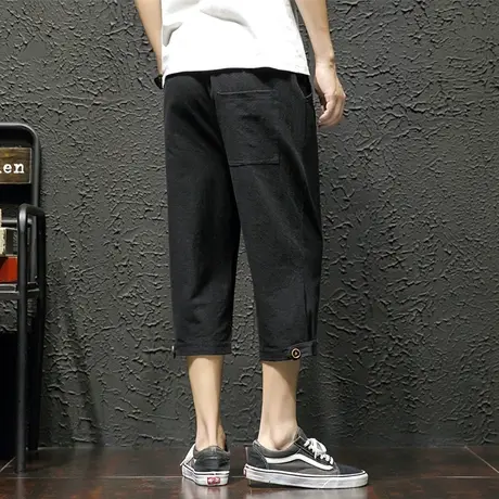 夏季薄款短裤男ins潮牌青少年宽松休闲五分运动束脚八分7七分裤子商品大图