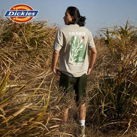 Dickies 24春夏新款男女同款背后印花宽松圆领短袖T恤内搭图片