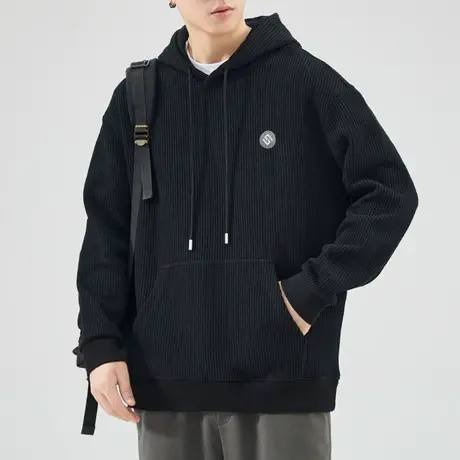 男款秋季美式运动休闲连帽卫衣外套春秋款高端重磅长袖上衣服秋装商品大图