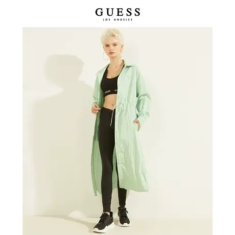 GUESS 女士衬衫式风衣薄外套-V2GL06WO081图片