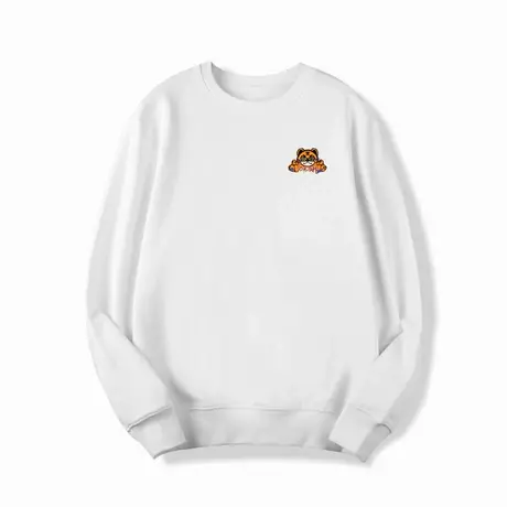 Ohlyah白色高级感卫衣女潮ins小老虎胸花上衣国潮情侣装班服定制商品大图