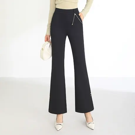 气质微喇叭裤秋季女士垂感高腰西装裤2023新款裤子显瘦长裤休闲裤商品大图
