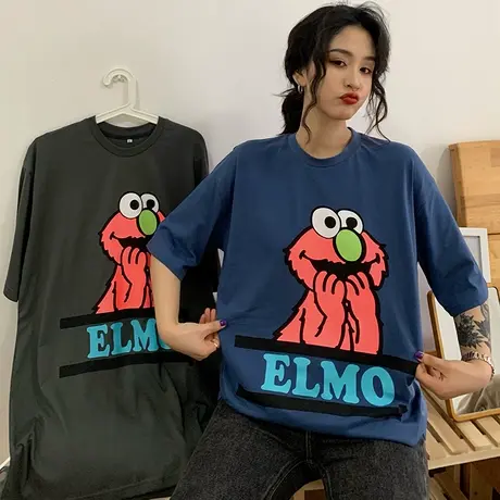 网红ins超火短袖t恤女2020新款宽松韩版学生bf慵懒风半袖上衣服潮图片