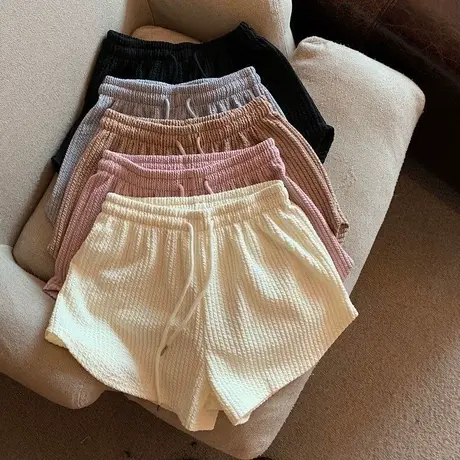 大码女装阔腿裤2023年夏季新款宽松显瘦高腰休闲热裤卫裤短裤运动商品大图