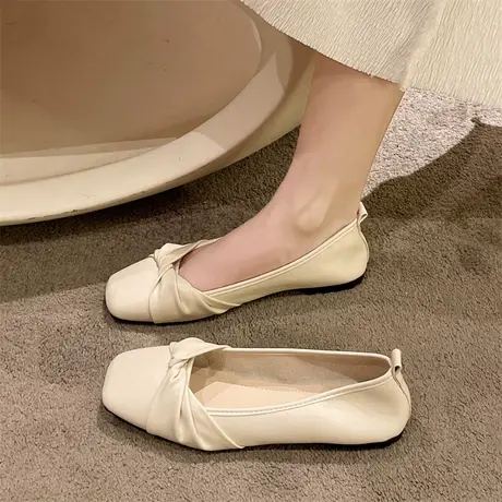 永希韩版浅口单鞋女2023年夏季新款时尚百搭蝴蝶结配裙子玛丽珍鞋商品大图