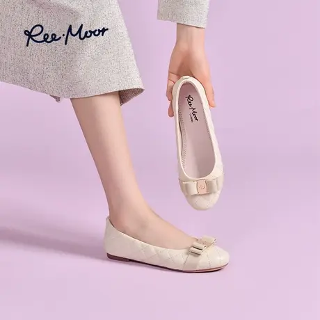 REEMOOR睿慕一脚蹬软底温柔平底单鞋圆头蛋卷鞋浅口船鞋豆豆鞋女商品大图