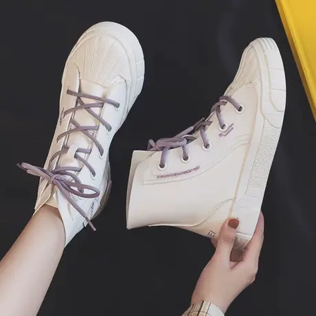 女鞋小白鞋女2023新款春季皮面百搭潮鞋休闲板鞋厚底学生运动鞋子图片