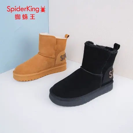 SPIDER KING/蜘蛛王雪地靴女2023冬商场新款棉靴厚绒保暖字母防寒商品大图