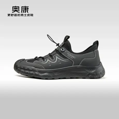 Aokang奥康2024夏季新款时尚休闲凉鞋男拼接舒适透气鞋防滑户外商品大图