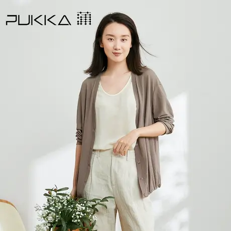 蒲PUKKA 设计感外套女2023年春装新款宽松休闲长袖针织开衫上衣图片