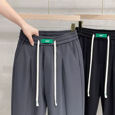 休闲裤男士秋冬季2023新款潮牌男裤束脚宽松哈伦裤长裤子男款卫裤商品大图