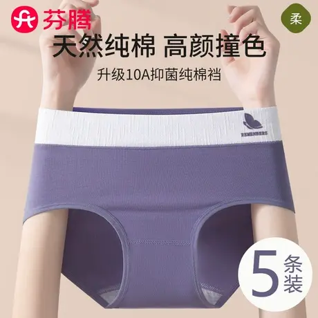 芬腾无痕内裤女士纯棉2025新款10A抗菌全棉裆少女生中腰三角短裤商品大图
