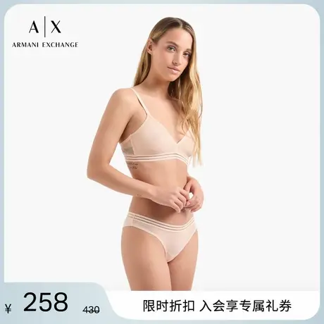 ARMANI EXCHANGE/阿玛尼女士Logo腰边弹力薄纱T型三角内裤官方商品大图