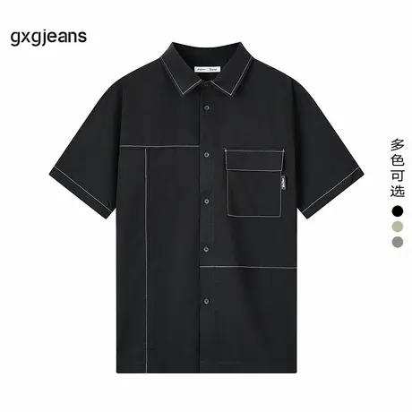 gxg.jeans男装2025年夏季新款翻领短袖衬衫JEX12300592图片