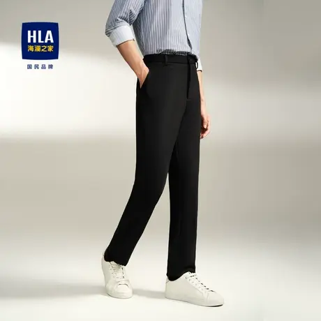 HLA/海澜之家简约商务休闲裤2023秋季新款正装通勤微弹直筒长裤男商品大图