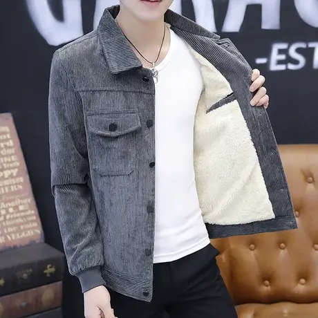 棉衣男潮2023新款棉服冬季港风灯芯绒ins外套男加厚韩版加绒夹克商品大图