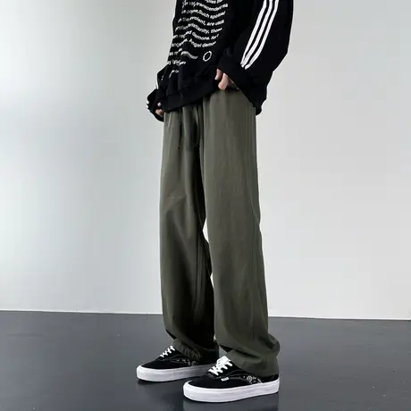 日系简约工装裤潮牌ins百搭学生男士裤子秋季休闲直筒宽松阔腿裤商品大图