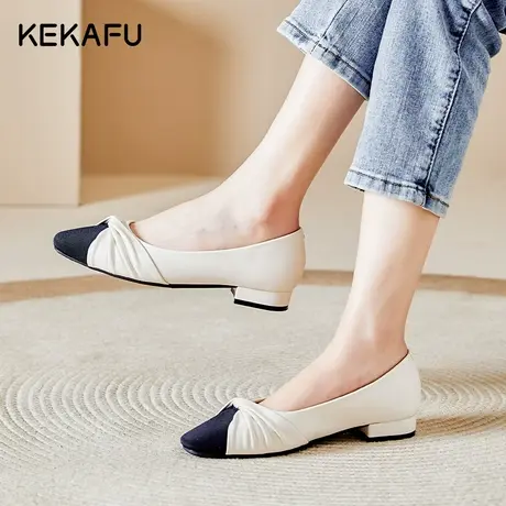 珂卡芙法式单鞋女2023年秋季温柔仙女风工作鞋通勤久站不累脚女鞋商品大图