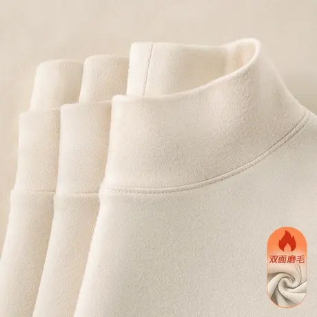 VR真维斯半高领打底衫女2023新款冬季韩版高级感内搭长袖修身上衣商品大图