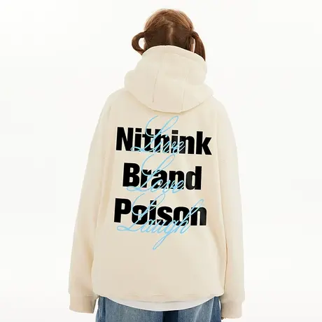 Nuthink美式潮牌字母大码连帽卫衣男潮高街潮流ins宽松春季外套商品大图