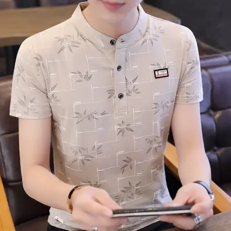 男士短袖t恤夏季2023新款潮流体恤纯棉潮牌半袖男装polo衫上衣服商品大图