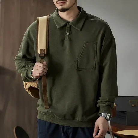 圆领时尚卫衣男秋冬重磅针织面料炒洗套色工艺高档男士百搭卫衣商品大图