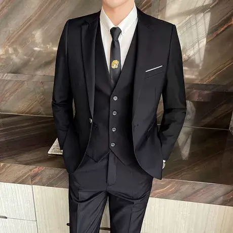 男士西装修身韩版西服套装商务正装外套伴郎服小西装大学生毕业季图片