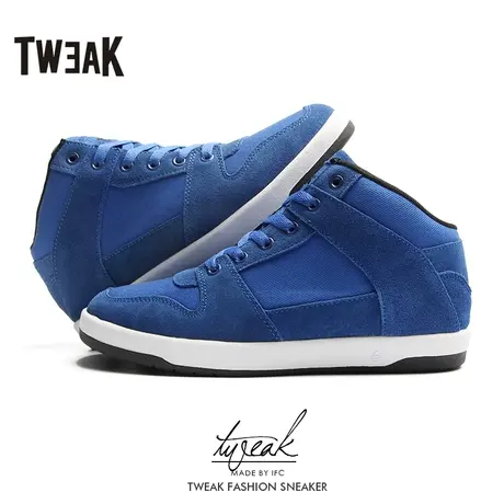 Tweak特威克秋冬季女鞋 中高帮板鞋系带甜美牛反毛皮休闲鞋女商品大图