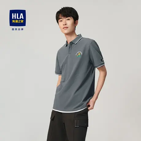 HLA/海澜之家虎虎生风系列短袖POLO衫透气凉感清爽冰爽棉短t男图片