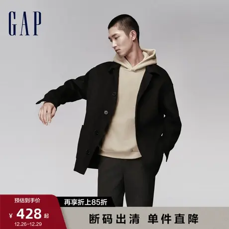 Gap男女装秋冬新款羊毛混纺保暖大衣情侣装时尚休闲外套811138图片
